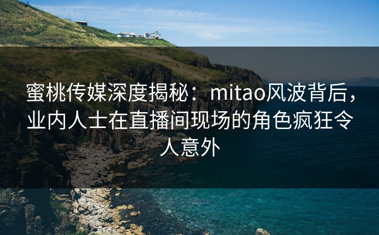 蜜桃传媒深度揭秘：mitao风波背后，业内人士在直播间现场的角色疯狂令人意外