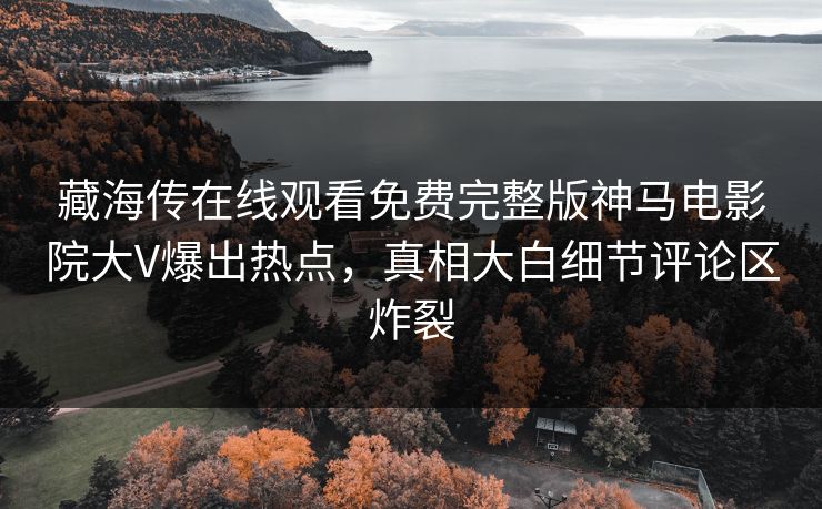 藏海传在线观看免费完整版神马电影院大V爆出热点，真相大白细节评论区炸裂